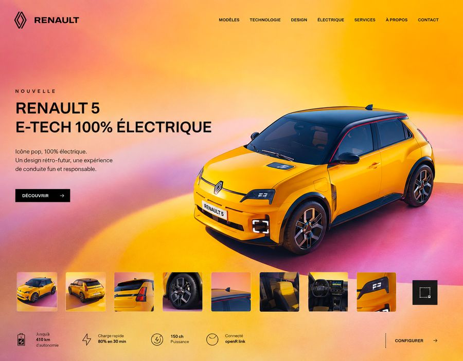 Renault 5 E-Tech, page d'accueil